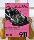1975 Porsche 911 Turbo Retro Classic Poster