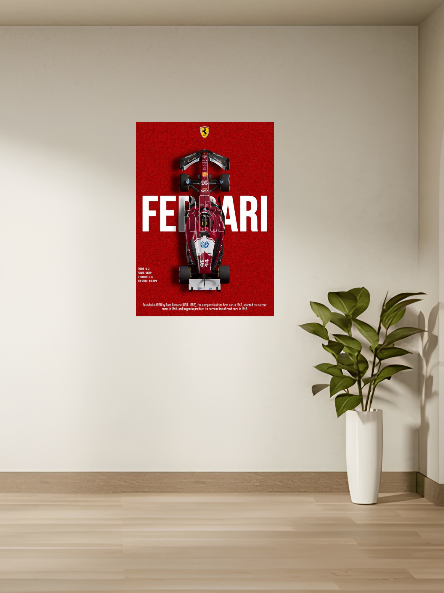 Ferrari F1 Car Poster