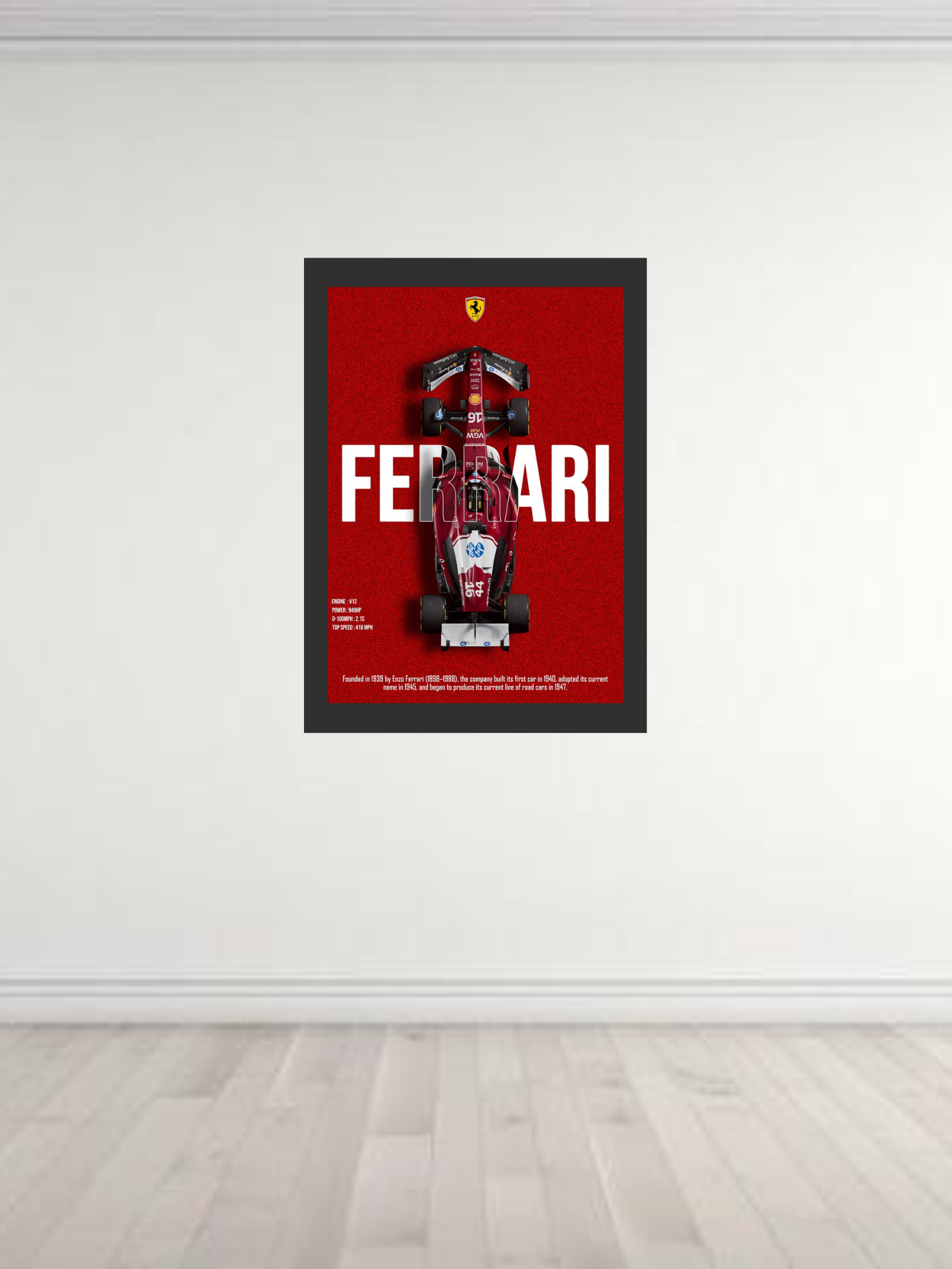 Ferrari F1 Car Poster