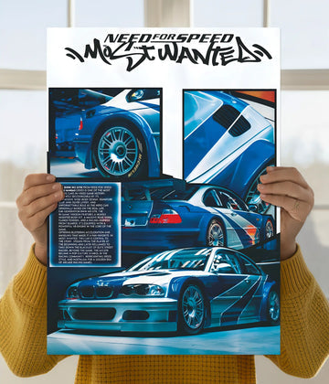 BMW M3 GTR NFS Most Wanted Poster