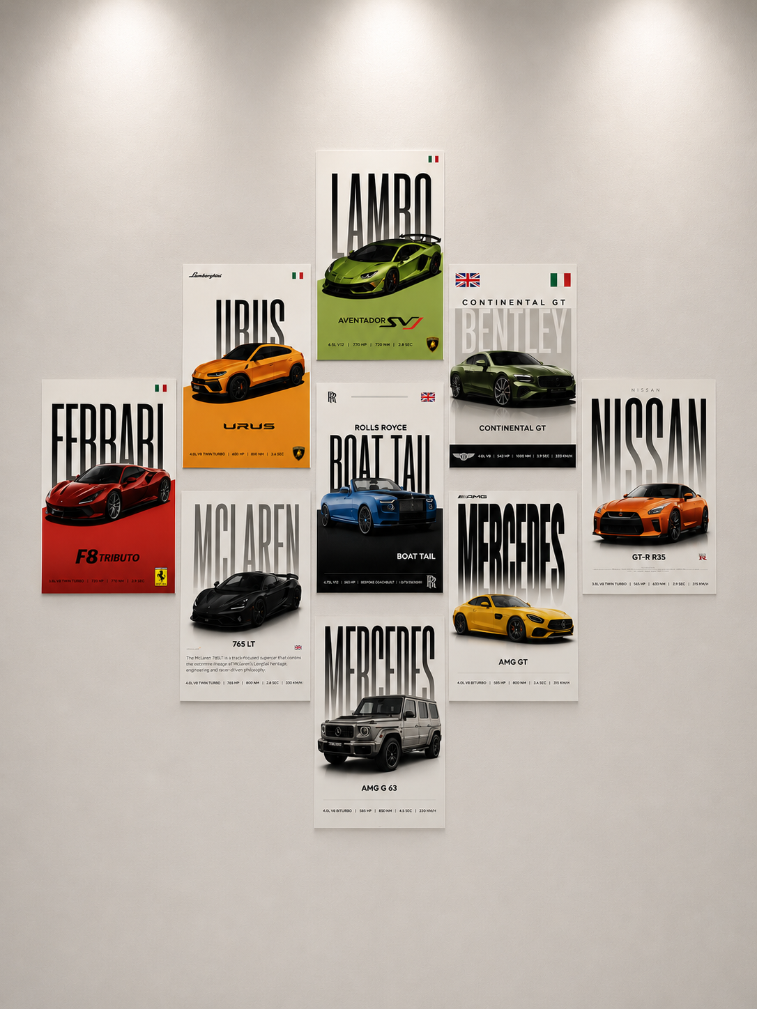 Cars Poster Set of 9 – A6