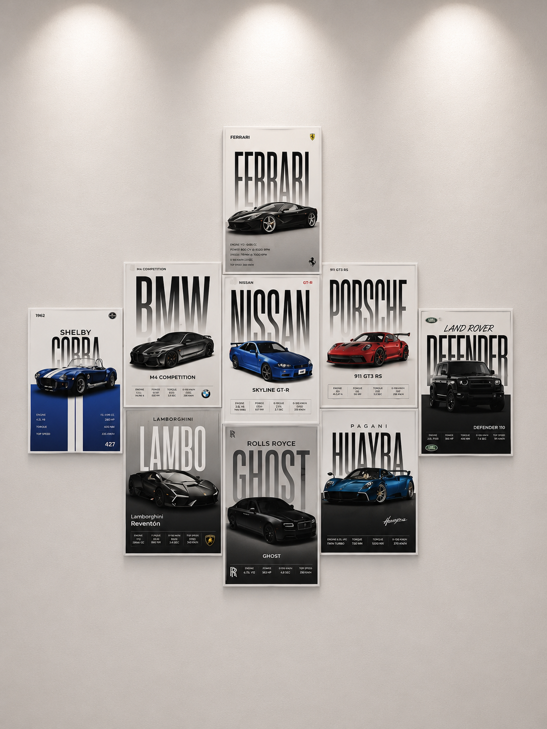 Cars Poster Set of 9 – A6