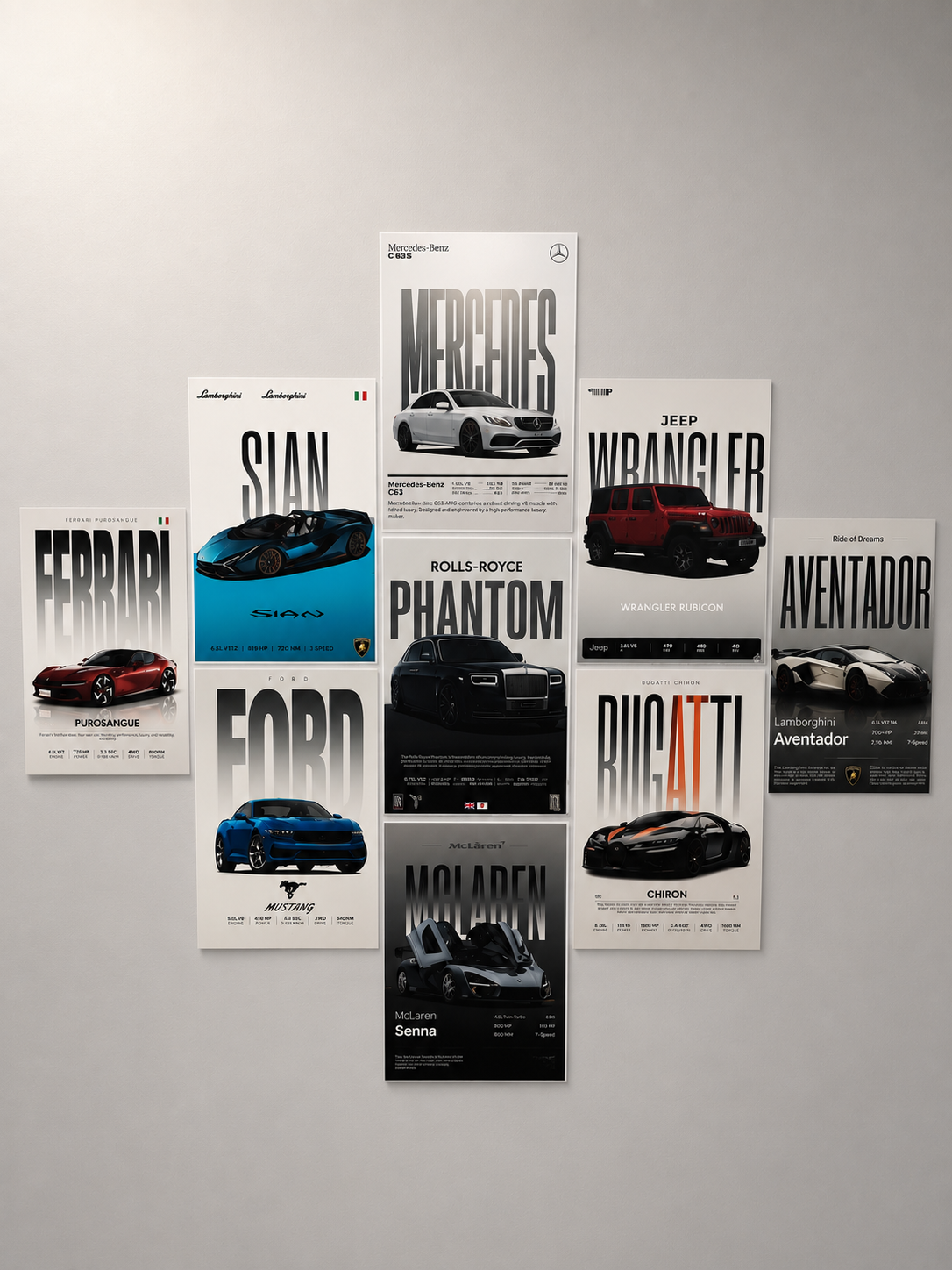 Cars Poster Set of 9 – A6