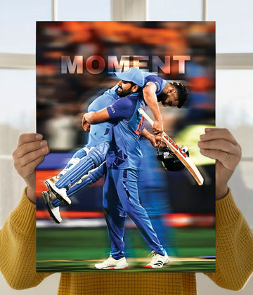 Rohit Sharma & Virat Kohli Cricket Moment Poster
